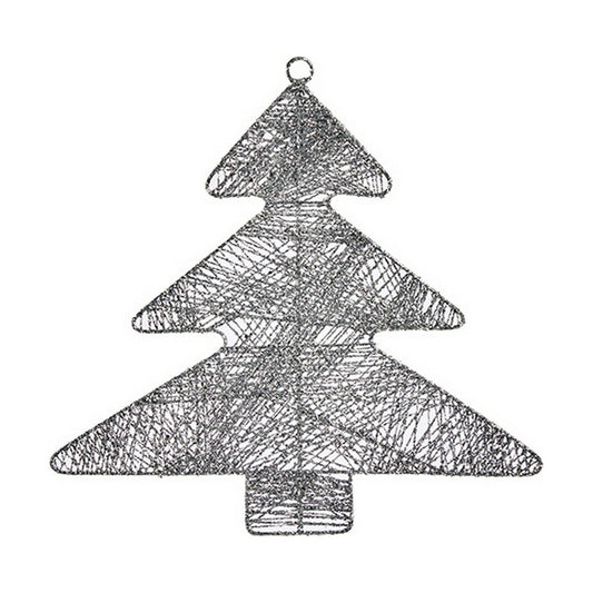 Weihnachtsschmuck Krist+ Silberfarben Metall Kunststoff Weihnachtsbaum 36,7 x 0,2 x 37,5 cm