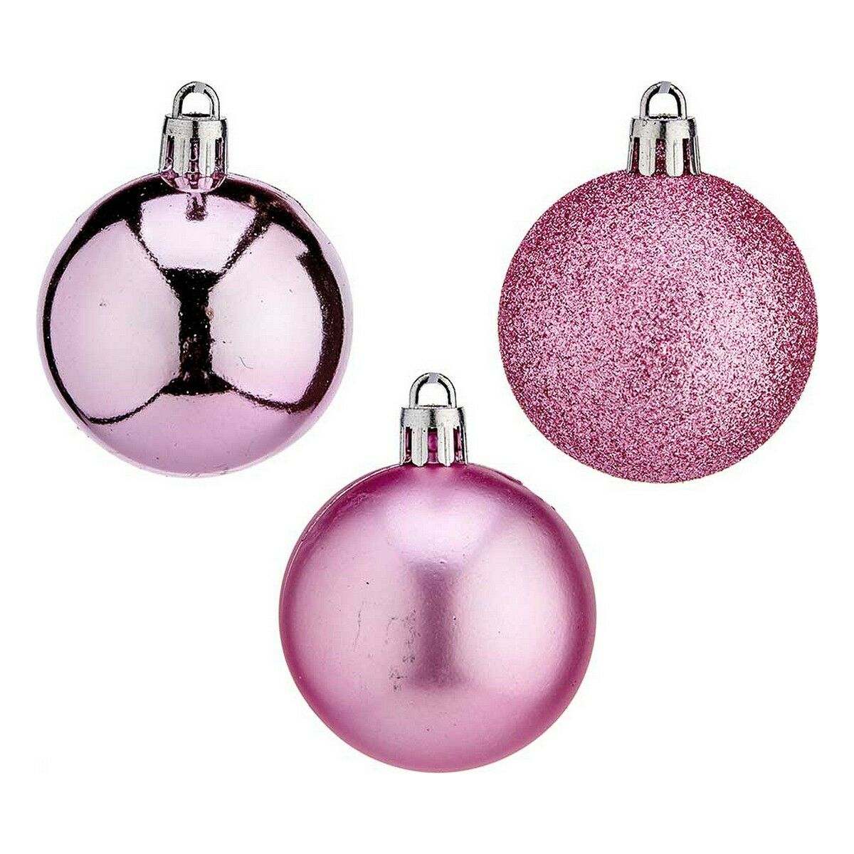 Rosa Weihnachtsbaumkugel Krist+ aus Kunststoff, Ø 5 cm