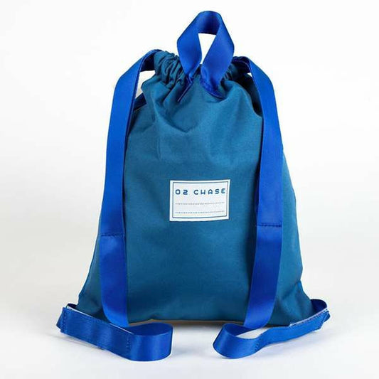 Blauer Paw Patrol Rucksack mit Bändern, 27 x 33 cm, aus robustem Polyester.