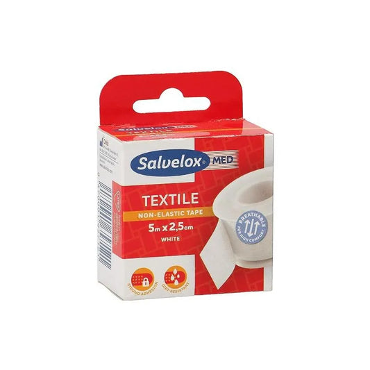 SALVELOX SALVELOX Esparadrapo Textil Weiß 5 m x 2,5 cm 1 Stück Pflasterverband Kosmetik