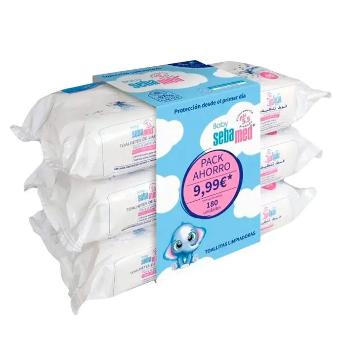 SEBAMED Sebamed Baby Reinigungstücher Charge 3 Packungen je 60 Stück