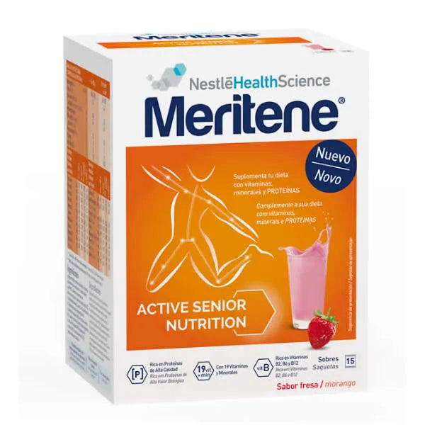 MERITENE MERITENE Active Senior Nutrition Erdbeer Geschmack Trinkpulver 15 Beutel Kosmetik