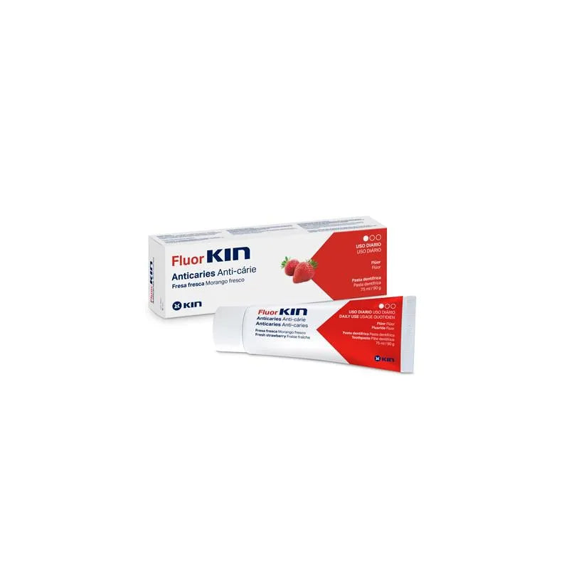 KIN KIN Fluorkin Anticaries Zahnpasta Erdbeere 75 ml Kosmetik