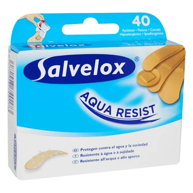 SALVELOX SALVELOX Aqua Resist Verbände Große Größe 40 Stück wasserfeste Pflaster Kosmetik