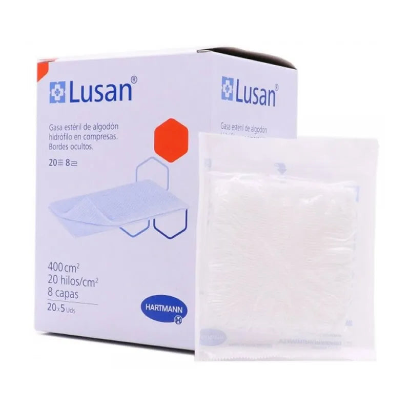 HARTMANN HARTMANN Lusan Baumwollgaze 20 Packungen mit je 5 Tüchern Kosmetik