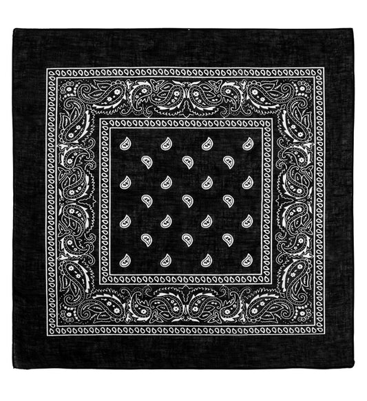 Schwarzes Bandana aus Baumwolle 55x55 cm