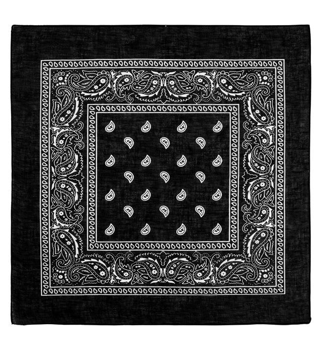 Schwarzes Bandana aus Baumwolle 55x55 cm