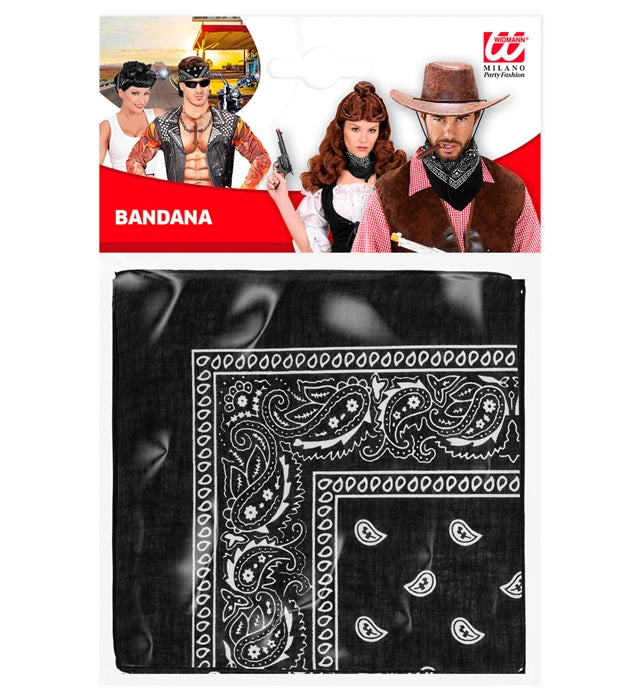 Schwarzes Bandana aus Baumwolle 55x55 cm