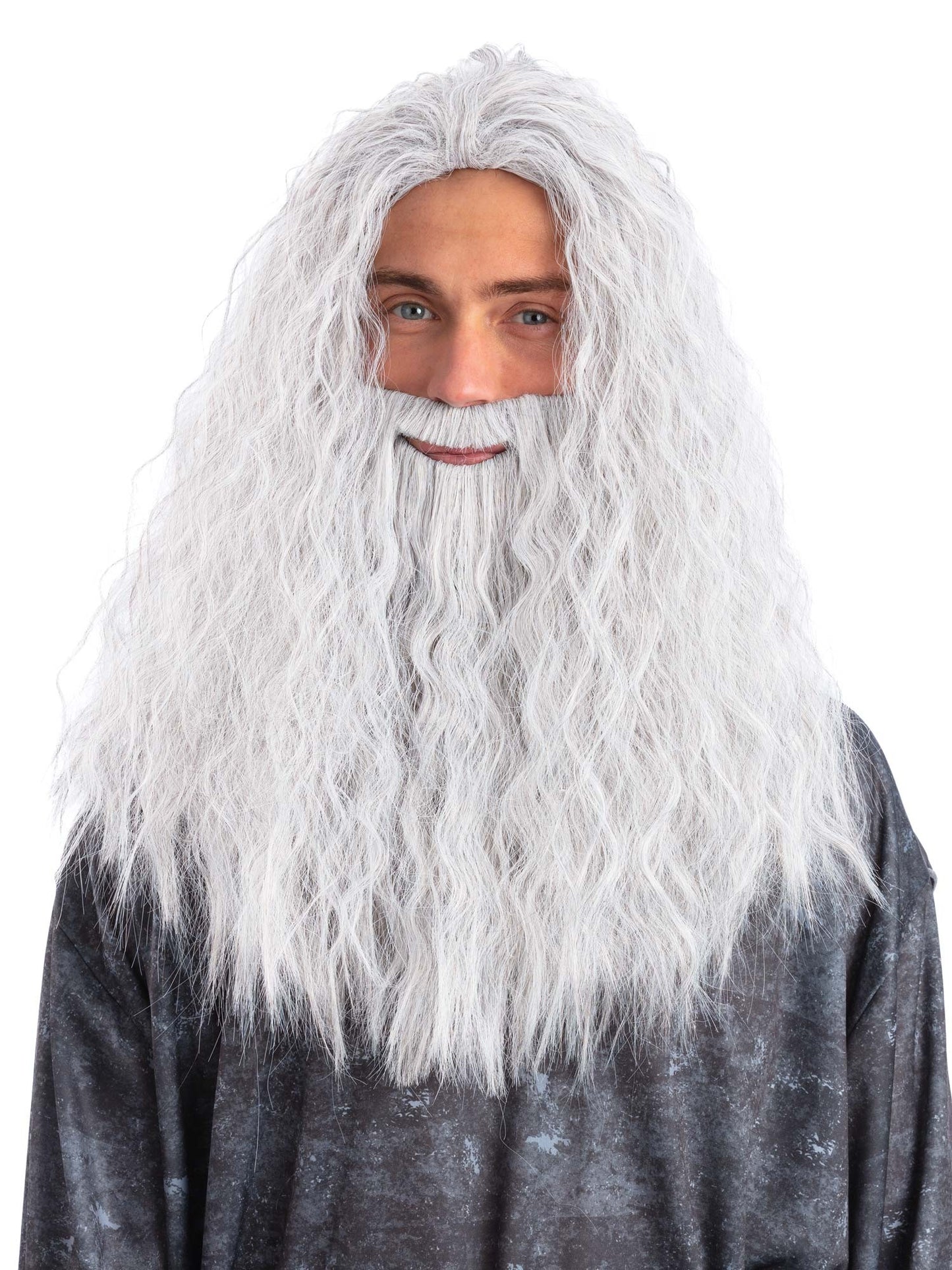 Smiffys Sorcerer/Wizard Wig & Beard Set, White für Herren