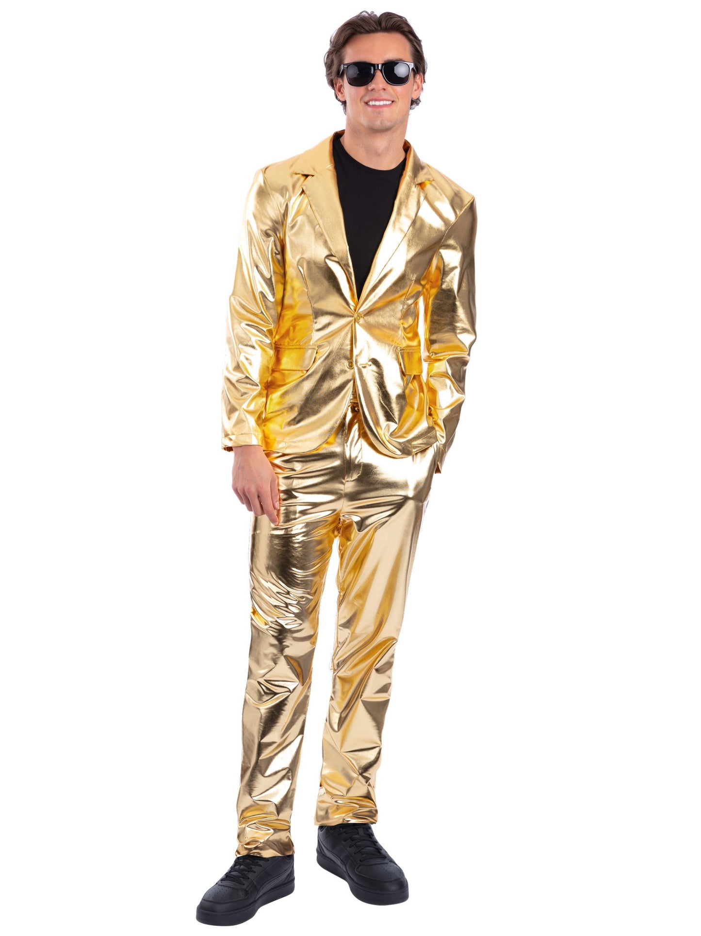 Smiffys 24 Carat Gold Jacket, Metallic Gold CS für Herren