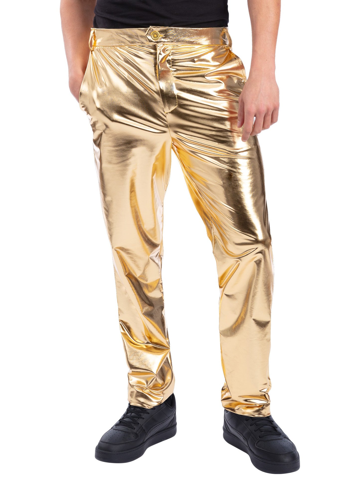 Smiffys 24 Carat Gold Trousers Herren Metallic Gold Kostümhose