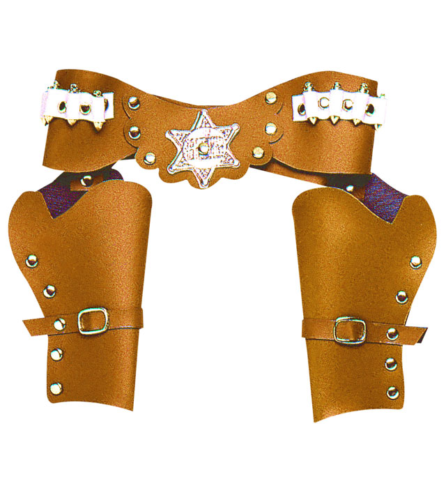 Braunes doppeltes Cowboy-Pistolenholster aus robustem Material