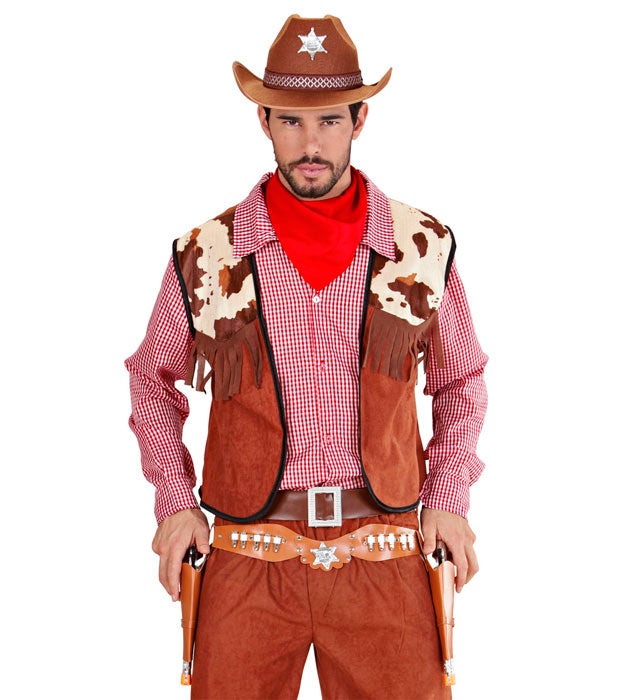 Braunes doppeltes Cowboy-Pistolenholster aus robustem Material