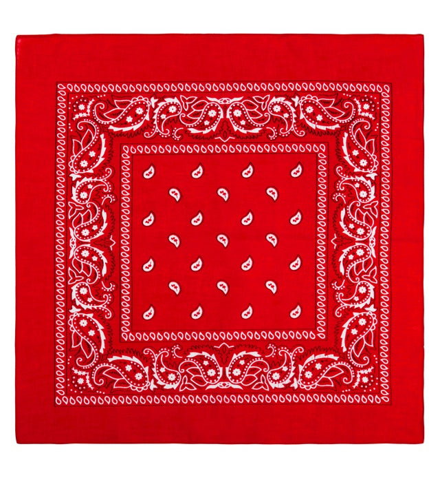 Rotes Bandana 55x55 cm aus Baumwolle auf weissem Hintergrund