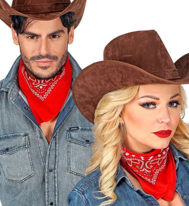 Rotes Bandana 55x55 cm aus Baumwolle auf weissem Hintergrund
