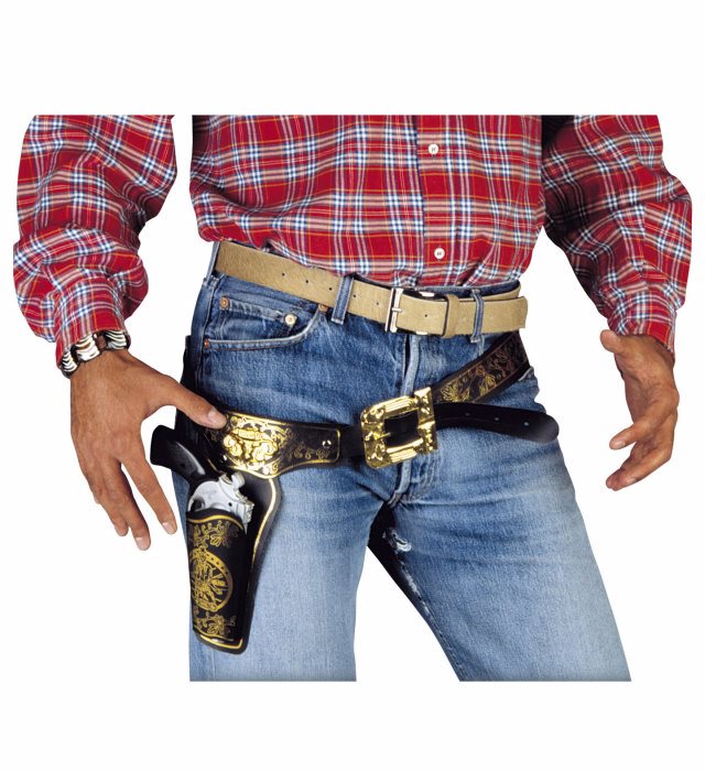 Deluxe Cowboypistolenholster in braun mit Western-Design