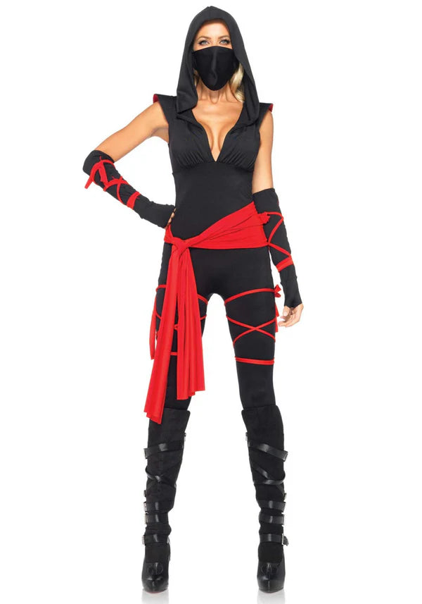 Tödlicher Ninja- Catsuit Kostüm für Damen