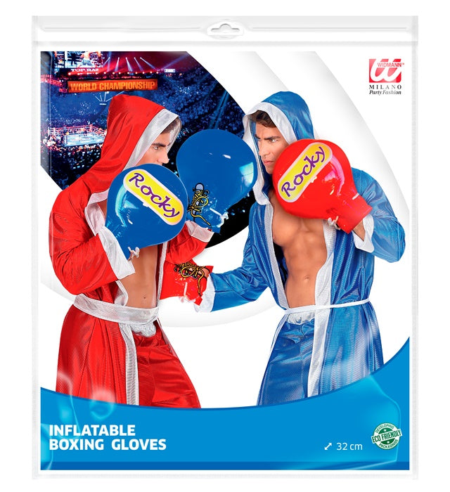 Aufblasbare Boxhandschuhe 32 cm in Rot als Fasnacht Kostümzubehör