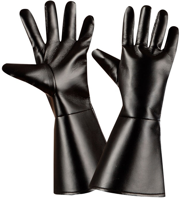 Schwarze Kunstleder-Handschuhe passend zu Piratenkostüm und Fasnacht