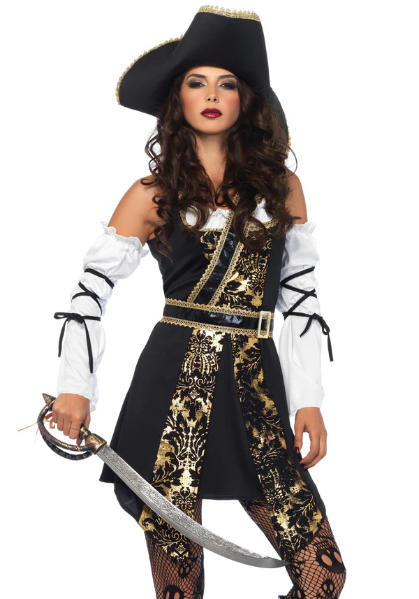 Deluxe Schwarzes Meer Piraten Kostüm für Frauen