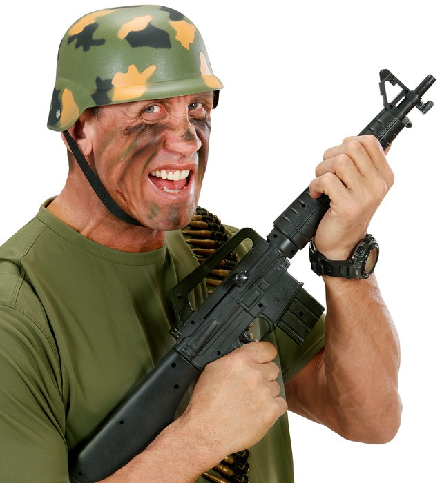 Solider Soldatenhelm aus Hartplastik für Fasnacht und Karneval