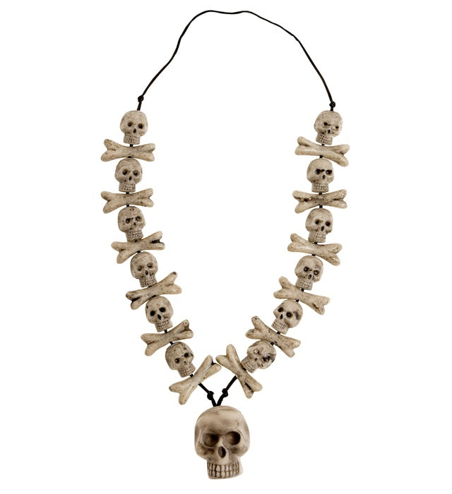 Kette mit Totenköpfen und gekreuzten Knochen als Halloween-Schmuck