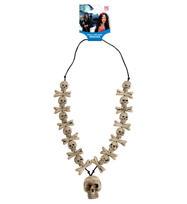 Kette mit Totenköpfen und gekreuzten Knochen als Halloween-Schmuck