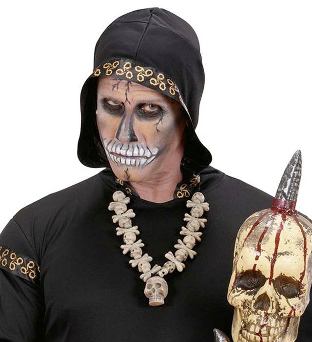 Kette mit Totenköpfen und gekreuzten Knochen als Halloween-Schmuck