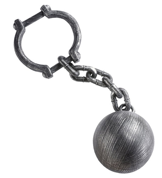 Sträflingskugel 54 cm mit Kette als Halloween-Dekoration