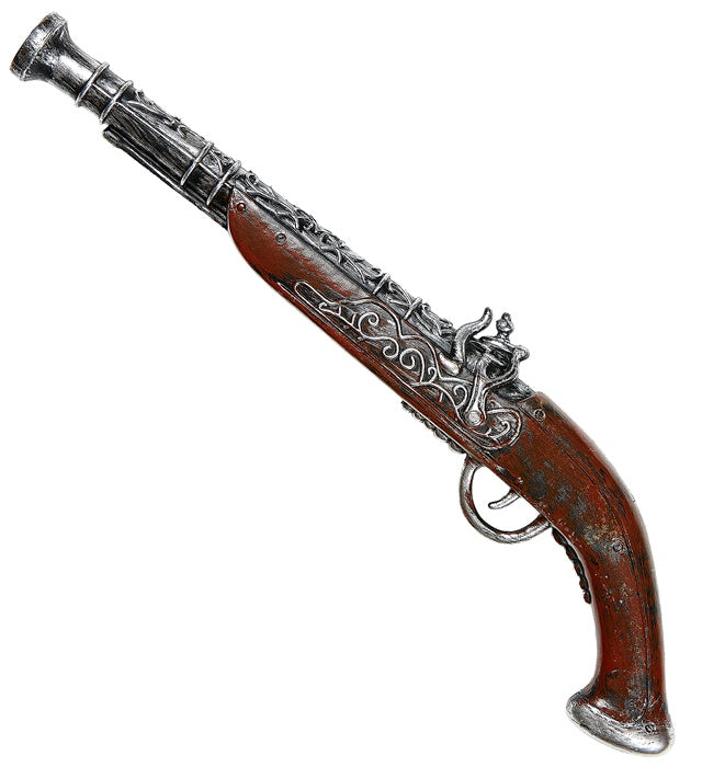 Antike Piratenpistole 43 cm als Kostümzubehör für Fasnacht und Karneval