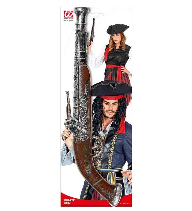 Antike Piratenpistole 43 cm als Kostümzubehör für Fasnacht und Karneval