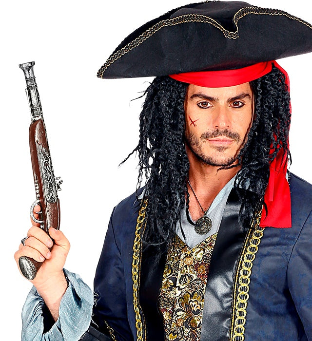 Antike Piratenpistole 43 cm als Kostümzubehör für Fasnacht und Karneval