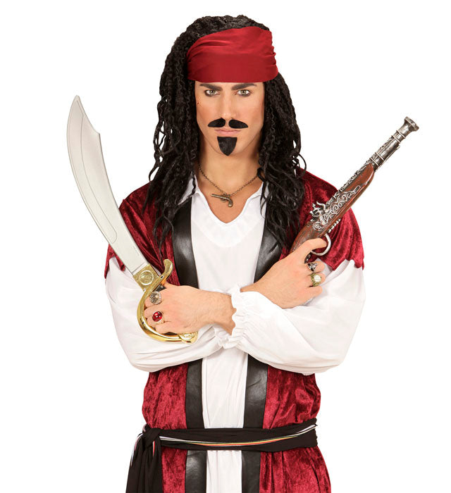 Antike Piratenpistole 43 cm als Kostümzubehör für Fasnacht und Karneval