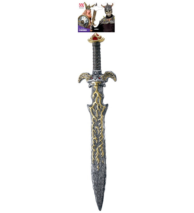 Mystisches Schwert 83 cm mit detailreichem Griff und Klinge für Fasnacht und Halloween