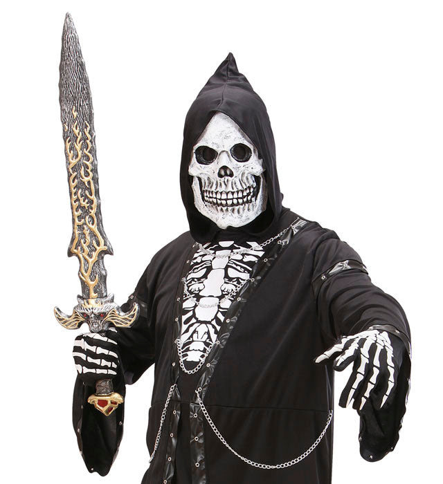 Mystisches Schwert 83 cm mit detailreichem Griff und Klinge für Fasnacht und Halloween