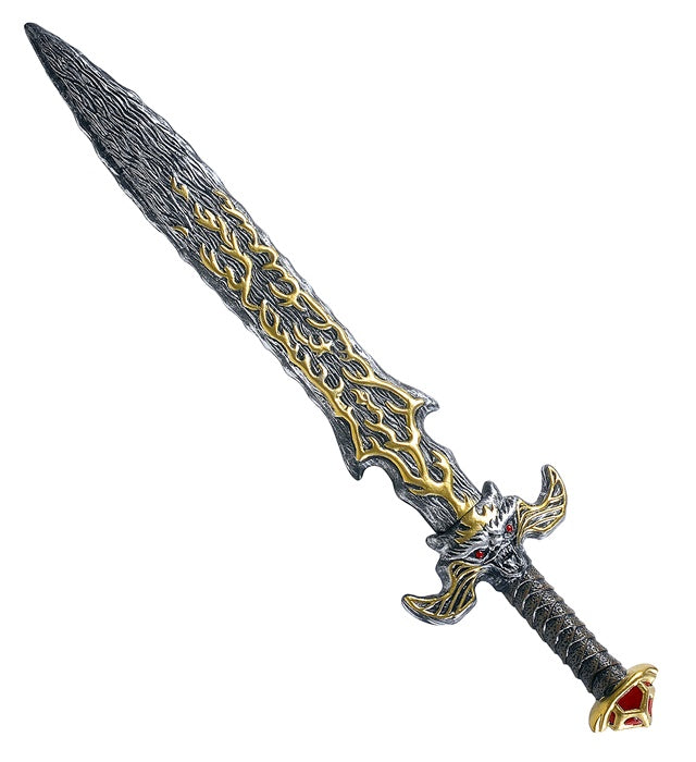 Mystisches Schwert 83 cm mit detailreichem Griff und Klinge für Fasnacht und Halloween