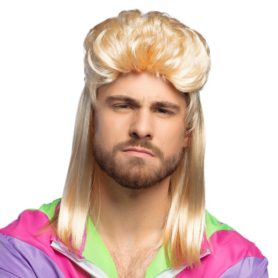 Boland 80er Vokuhila Perücke Larry Blonde Mullet verstellbar 1 Stück