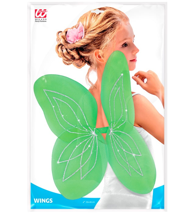 Grüne Flügel 58x46 cm als Kostümzubehör für Fasnacht und Karneval