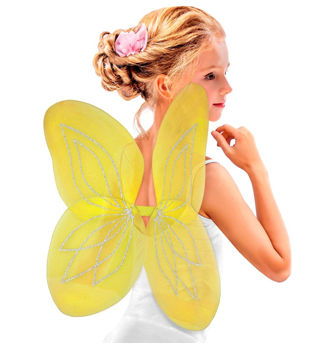 Gelbe Flügel 58x46 cm als Kostümzubehör für Fasnacht
