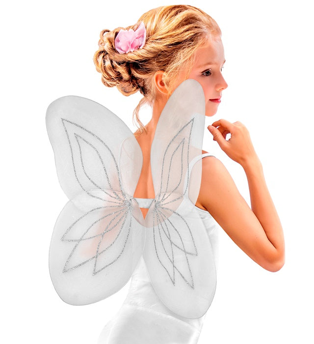 Weiße Flügel 58x46 cm als Kostümzubehör für Fasnacht und Karneval