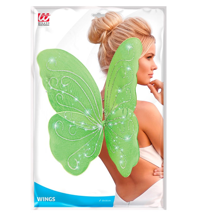 Grüne Schmetterlingsflügel 85x50 cm für Fasnacht und Kostüme