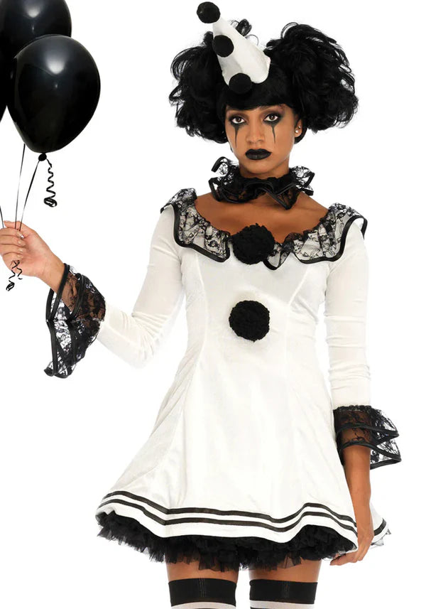 Leg Avenue Pierrot Clown Kostüm Damen Schwarz Weiss – Produktansicht