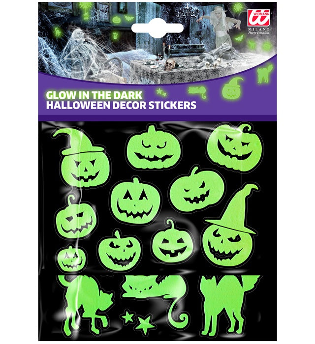 Glow-in-the-Dark Halloween Deko Sticker mit Tiermotiven, 21x15 cm