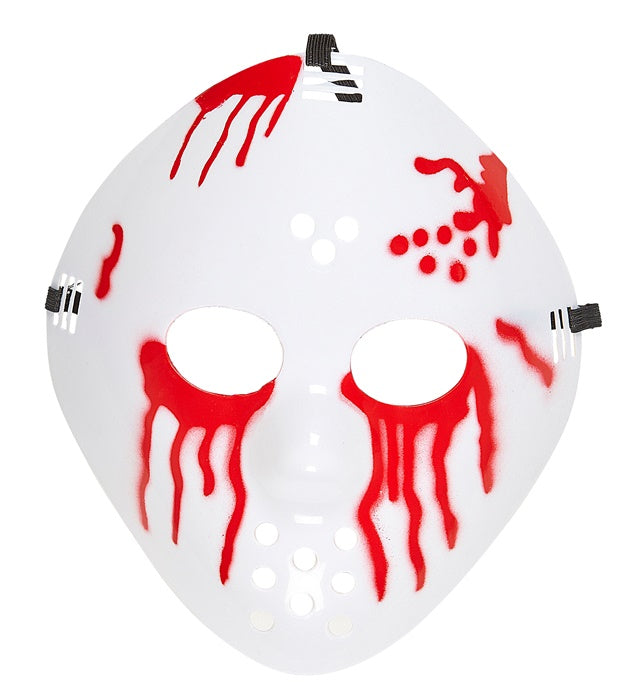Blutige Hockey Maske mit realistischem Blutspritzermuster