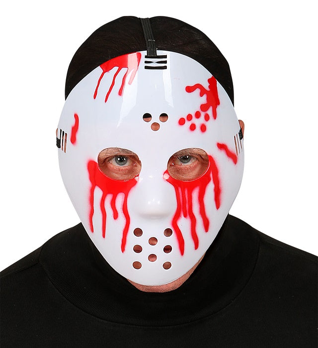 Blutige Hockey Maske mit realistischem Blutspritzermuster