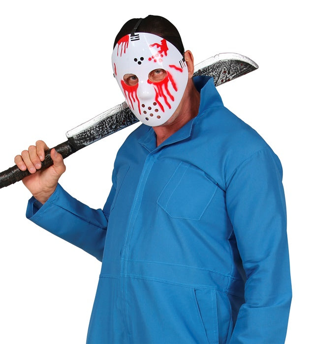 Blutige Hockey Maske mit realistischem Blutspritzermuster