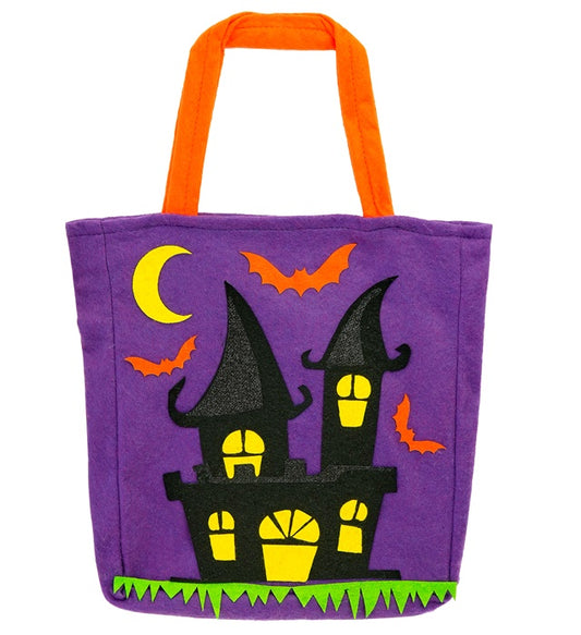 Trick or Treat Tasche mit Haunted House Motiv für Fasnacht und Halloween