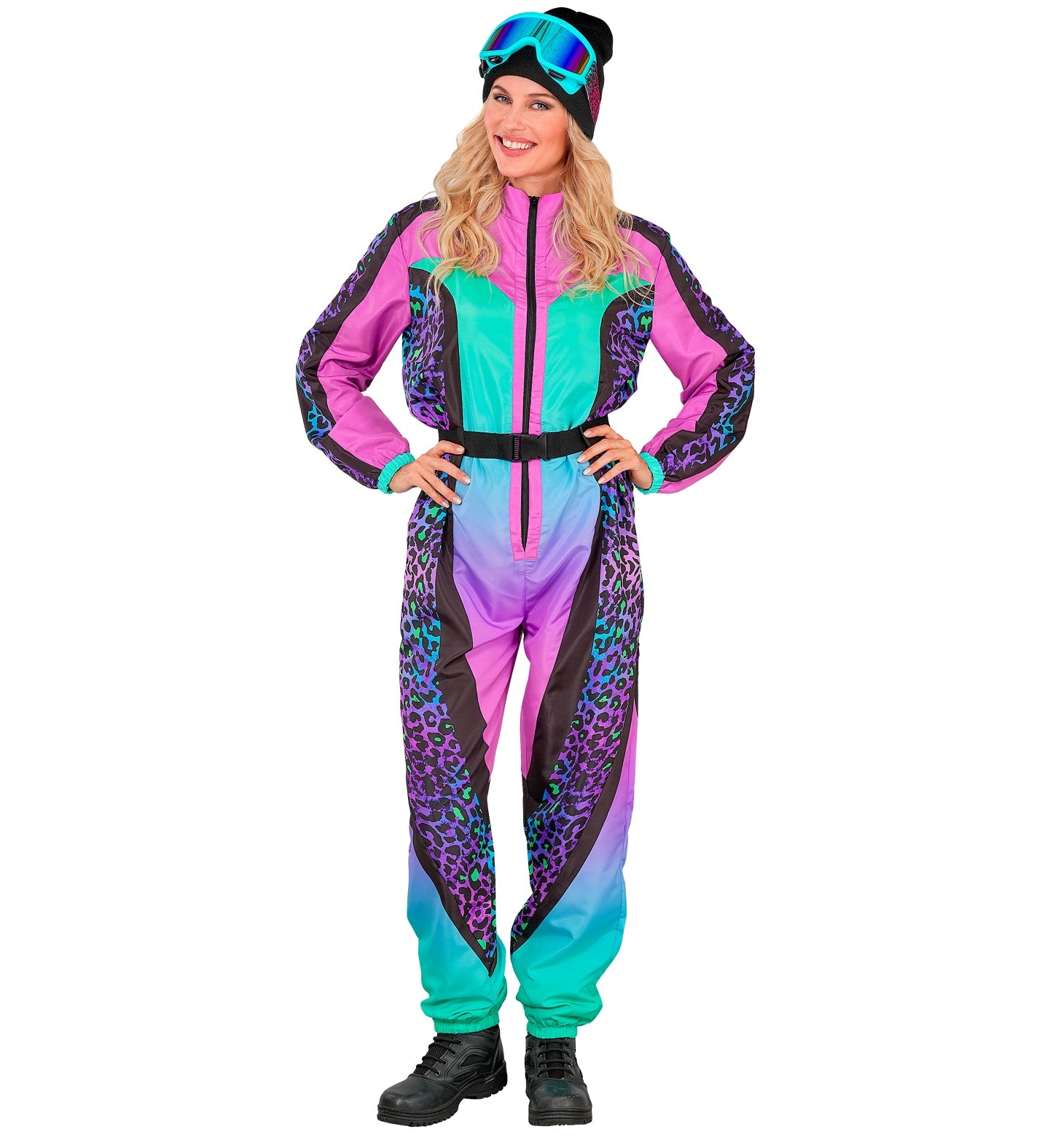 Leopardenmuster bunt Snowboarder Unisex Jumpsuit Skianzug mit Overall, Gürtel