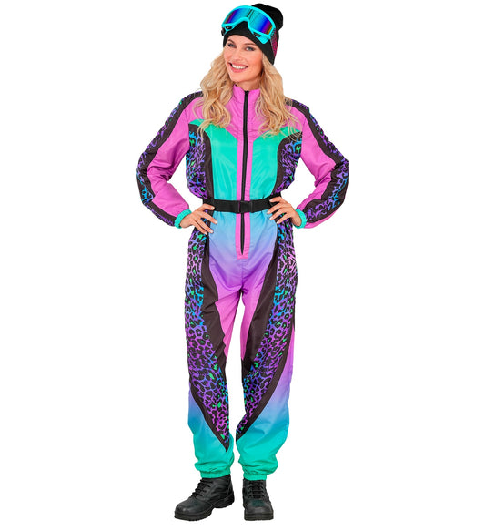 Leopardenmuster bunt Snowboarder Unisex Jumpsuit Skianzug mit Overall, Gürtel