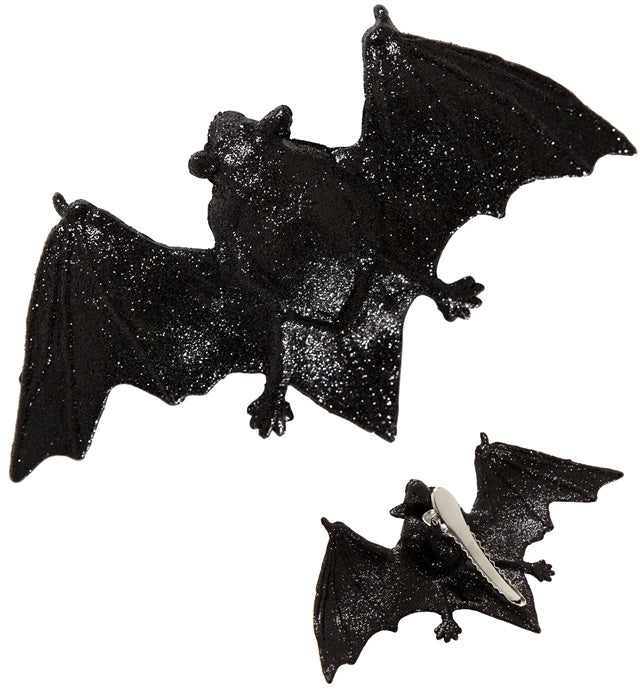 Schwarze Haarspange mit Fledermaus-Motiv für Fasnacht